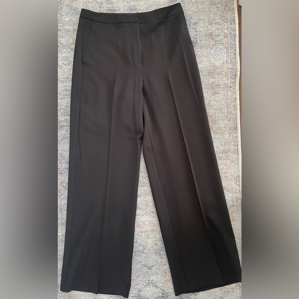 Ultra High Waist Wide Leg Black Work Trousers Size 12L